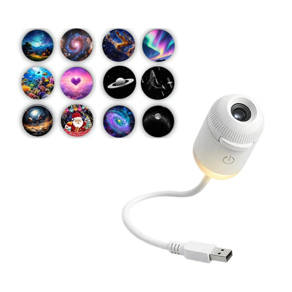 Projecteur galaxie Cosmora — Veilleuse étoilée multi-diapositives