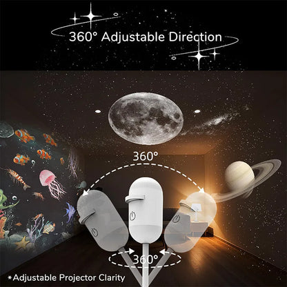 Projecteur galaxie Cosmora — Veilleuse étoilée multi-diapositives